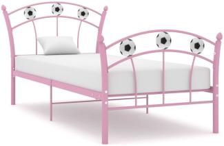 vidaXL Einzelbett mit Fußball-Design Rosa Metall 90x200 cm 324747