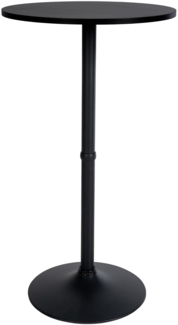 DELUKE® Stehtisch rund Ø 60cm BERLI - Aluminium Gestell | Bistrotisch Gastro Bartisch rund Hoher Tisch Hochtisch, 108x60 cm HxB, Schwarz-Schwarz