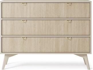 MOEBLO Kommode Abeto Kommode S 106 (Moderne Sideboard mit Schubladen Highboard Goldene Türgriffe), (BxHxT):106x80x38 cm