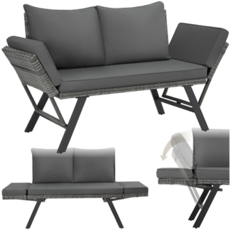 tectake Loungeset Rattan-Loungesofa, (Set, 1-tlg), Hochwertiges Polyrattan, UV-beständig und wetterfest