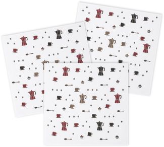 Kracht Geschirrtuch Espressokännchen, (3-tlg, 3-teilig), Frottee Küchenhandtücher (3 Stück), ca. 50x50cm Baumwolle