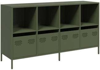 vidaXL Sideboard Olivgrün 135x39x73,5 cm Kaltgewalzter Stahl 3307165