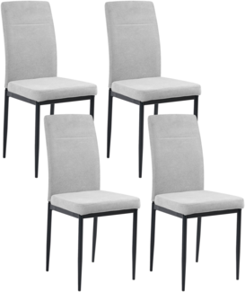 Esszimmerstuhl 4er Set RINER Stoff Grau