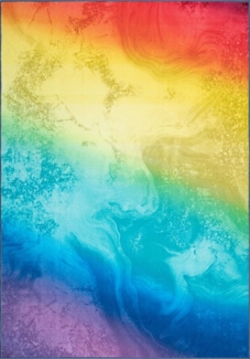 TaraCarpet Teppich Kurzflorteppich TaraCarpet Rainbow moderner Teppich in Regenbogenfarbe, rechteckig, Höhe: 14 mm, Wellenform in Regenbogenfarben auch für das Jugendzimmer