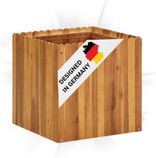 DELUKE® Hochbeet aus Holz JONA 50x50x50cm, Akazienholz Hochbeet für Garten Hochbeet Holz Gartenbeet hoch Kräuterbeet xxl Blumenbeet Gemüsebeet groß Garten