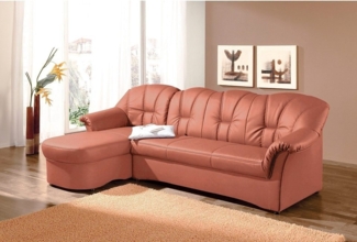 DOMO collection Ecksofa Papenburg, zeitlose Rückensteppung, elegante Formensprache, L-Form, in großer Farbvielfalt, wahlweise mit Bettfunktion