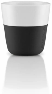 Eva Solo Espresso-Becher, Mocca, Kaffee, Espressotasse, Becher, Porzellan/Silikon, Schwarz, 80ml, 2er-Set, 501001