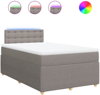 vidaXL Boxspringbett mit Matratze Taupe 120x190 cm Stoff 3289713