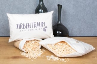 herbalind Zirbenkissen Zirbentraum, Naturprodukt, 1-tlg, Gefüllt mit hochwertigen Zirbenholzflocken, Made in Germany
