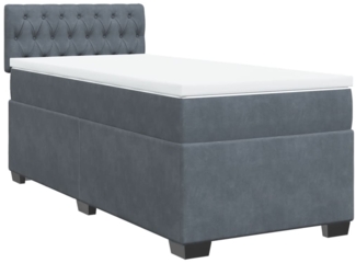 vidaXL Boxspringbett mit Matratze Dunkelgrau 80x200 cm Samt 3286169