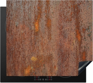 MuchoWow Herd-Abdeckplatte Eisen - Rost - Industrie - Stahl, Vinyl, (1 tlg), Cerankochfeld Abdeckung, Herd Abdeckplatten Vinyl, 58x51 cm