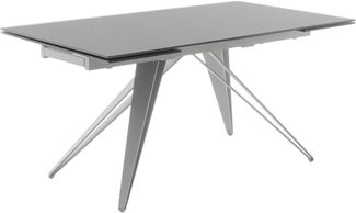 NEMURO Auszugstisch - Grau / Edelstahl-gebürstet