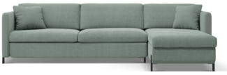 Micadoni Ecksofa Gloria 5-Sitzer Strukturierter Stoff Minze Rechts 205x160