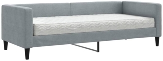 vidaXL Tagesbett mit Matratze Hellgrau 80x200 cm Stoff 3196555
