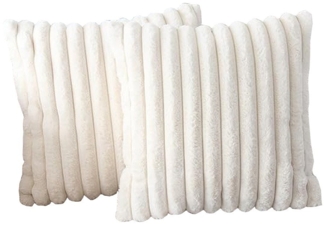 Coonoor Kissenbezug 45x45 cm Plüsch Deko Kissenbezüge Weich Gestreift Kissenhülle, (2 Stück), Dekokissen Sofakissenbezug Luxus Sofakissen Wohnzimmer Sofa