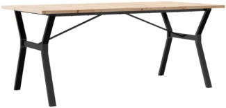 vidaXL Esstisch Y-Gestell 180x90x75,5 cm Massivholz Kiefer & Stahl 3282788