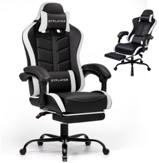 GTPLAYER Gaming-Stuhl Gamer Stuhl, Ergonomischer Bürostuhl mit Fußstütze, Kopfstütze und Lendenstütze