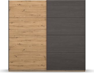 Kleiderschrank Schwebetürenschrank Apollon | 2-türig | Eiche Artisan / Eiche Black
