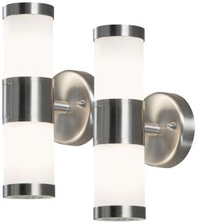 2er-Set Wandleuchten MODENA Up-/Down-Light, GU9, Höhe 23 cm, IP44, opales Glas