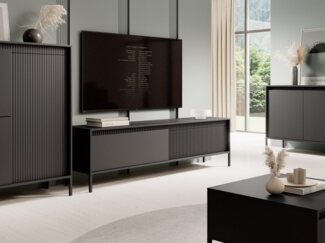 Compleo TV-Schrank mit zwei Klappen, Fronten gefräst, TV-Tisch, Modern Wohnzimmer (JULO)