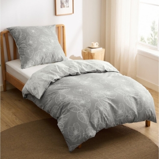 BEDSURE Wendebettwäsche mit Zweige-Design und Reißverschluss, ÖKO-TEX zertifiziert, Baumwolle, 2 teilig, aus 100% natürlicher Baumwolle, mit 8 stabilen Eckbändchen