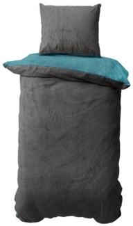 Müskaan Bettwäsche Wende Nicky Plüsch Winter Bettbezug Set Cashmere Touch Coral Fleece, Fleece, 2 teilig, warmer Bezug mit YKK Reißverschluss und Kissenbezug