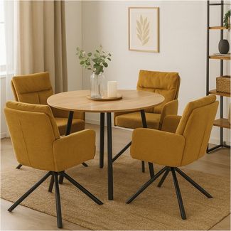 HTI-Living Drehstuhl Drehstuhl Kyra Gelb (Set, 2 St), Esszimmerstuhl Schreibtischstuhl Auto-Return