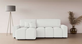 INOSIGN Ecksofa FELICI, Schlafsofa 233cm, L-Form mit Recamiere beidseitig montierbar, Designsofa mit Bettfunktion und Bettkasten, Maße B/T/H: 233/142/88 cm