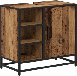 vidaXL Badezimmerschrank mit Tür Altholz 65 x 33 x 60 cm Holzwerkstoff 883634