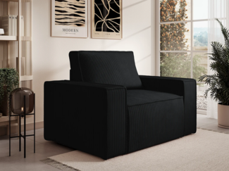 Vente-unique - Sessel - Cord - Schwarz - AMELIA