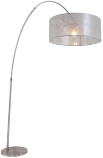 Steinhauer Stehleuchte Stresa 9680 Stahl, Lampenschirm Sizoflor Silber