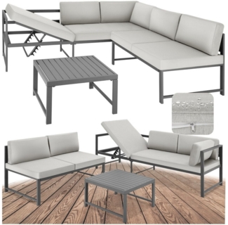 tectake Gartenlounge-Set Sitzgruppe, (Set, 3-tlg), aus Aluminium