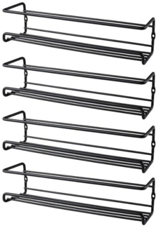 STILVORA Gewürzregal Küchenregal Metallregal Wandregal für Küche, Gewürze, Kräuter, 5-8 kg Tragfähigkeit, Jede Ebene enthält 8 Gewürzdosen,Selbstklebende Haken und Schrauben