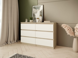 Beautysofa Kommode mit sechs Schubladen LOOK, Modernes Design, Zeitloser Stil