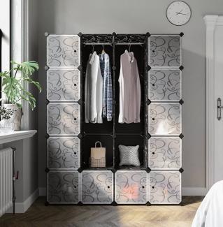 Songmics Kleiderschrank mit 2 Kleiderstange, 143 x 178 x 36 cm