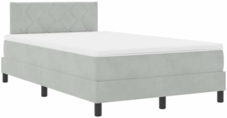 vidaXL Boxspringbett mit Matratze Hellgrau 120 x 200 cm Stoff 3339230
