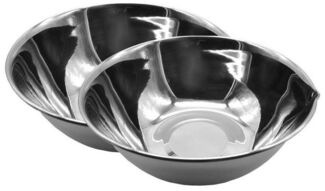 2x Edelstahl Schüssel 19cm Rührschüssel Salatschüssel Servierschüssel Schale