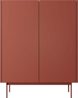 Highboard Color KD-97 Kommode 97x37x122cm Grifflos Keramikrot Eiche Linea