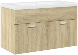 vidaXL Waschbeckenunterschrank mit Einbaubecken Sonoma-Eiche 3324984