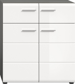 furnling Schuhschrank Samuel 2 Schubladen, 2 Türen, Kommode, Schuhkommode, Flurmöbel, 80 cm breit