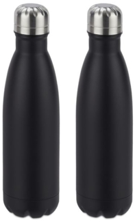 2 x Trinkflasche Edelstahl schwarz