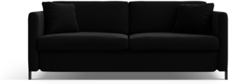 Micadoni Sofa Gloria 3-Sitzer Samt Schwarz 205x160