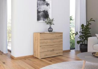 rauch Kommode Sideboard Schubladenkommode AGORDO mit Dekor- oder Hochglanzfront (in zwei Griff-Farben), Breite 93 cm mit 4 großen Schubladen für viel Stauraum MADE IN GERMANY
