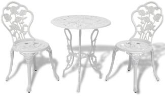 vidaXL 3-tlg. Bistro-Set Aluminiumguss Weiß 42165