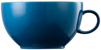 Thomas Sunny Day Cappuccinotasse, Obertasse, Porzellan, Petrol Blue / Blau, Spülmaschinenfest, 380 ml, 14672