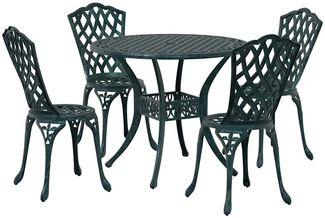 vidaXL Garten Essgruppe 5 pcs Grün Aluminium 3334711