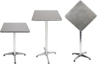 2 Stück Bistrostehtisch Aluminium 60x60cm H70/110cm Höhenverstellbar klappbar