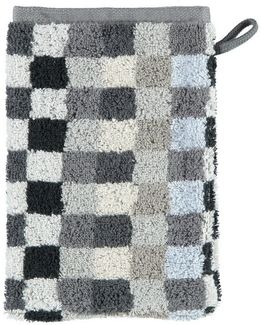 Cawö Waschhandschuh Waschhandschuh "Unique Karo" 2er-Pack, Frottier (2-St), Walk-Frottier Karo