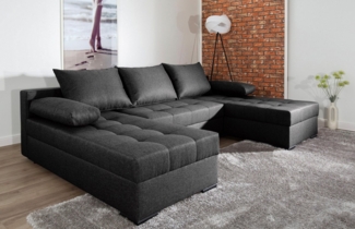 COLLECTION AB Wohnlandschaft Josy, U-Form, Schlafsofa mit Bettkasten, flexible Recamiere, Breite: 269cm, inklusive Rückenkissen