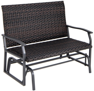 COSTWAY Gartenbank, 2- Sitzer Schaukelbank PE-Rattan, 120x80x94cm